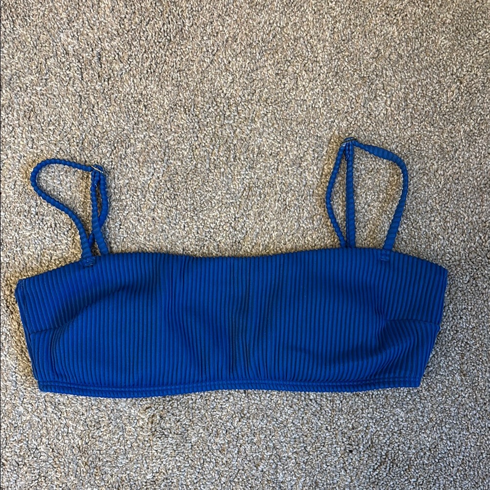 Hollister Blue Ribbed Bikini Top